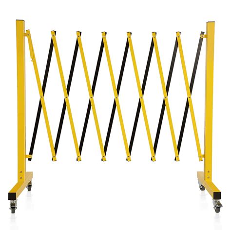GCCSJ Industrial Expandable Metal Barricade with Wheels, 11.5 Feet Long ...