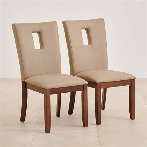 Buy (Refurbished) Oxville Set of 2 Faux Leather Dining Chairs - Beige ...