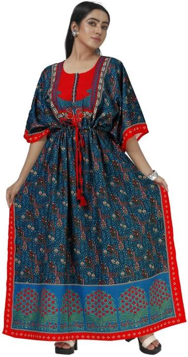 Buy daintier Women's Rayon Digital Printing Night Drees Kaftan/Maxi ...