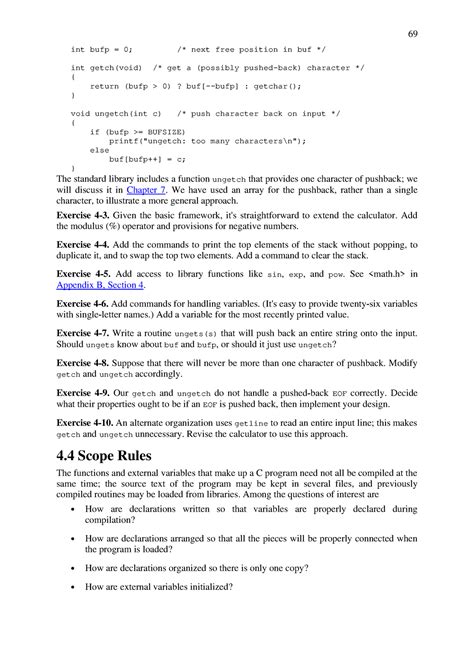textbook for c programming - int bufp = 0; /* next free position in buf ...