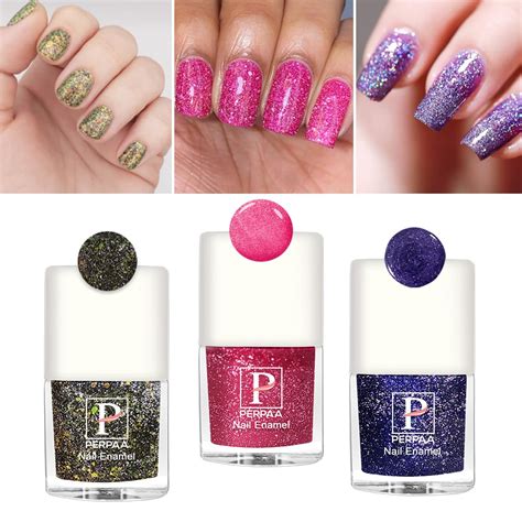 Buy Perpaa Glitter Nail Polish High shine Sparkel Glitter, combo set of ...