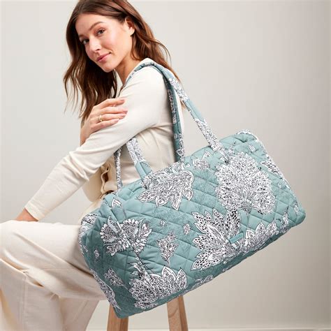 Large Travel Duffel Bag - Tiger Lily Blue Oar | Vera Bradley