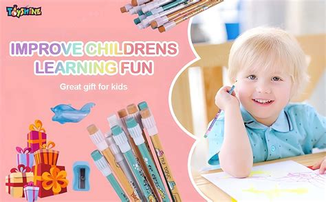 Toyshine 6 sets HB Graphite Rubber Tipped Pencils with Sharpner and ...