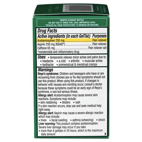 Excedrin Extra Strength Pain Reliever Gel Tabs Acetaminophen Aspirin Nsaid | Shipt