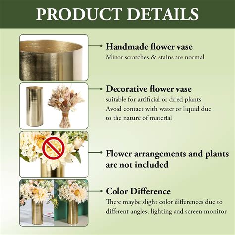 MyGift Tall Modern Brass Tone Metal Cylinder India | Ubuy