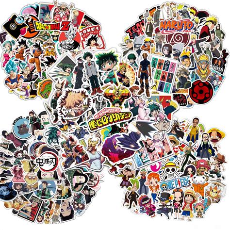 Buy 250PCS Anime Stickers Each 50 of Dragon Balls, My Hero Academia ...
