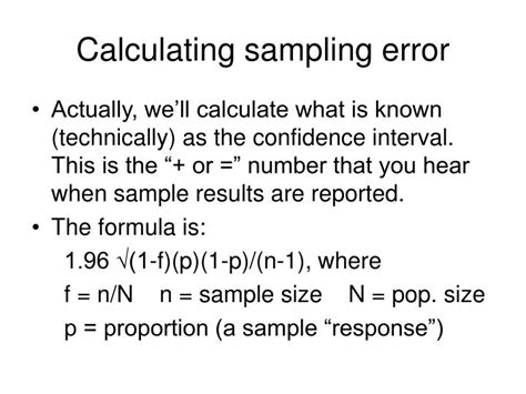 Image result for How to Find Sampling Error Formula