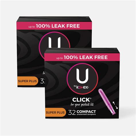 FSA Eligible U by Kotex Click Compact Tampons, Super Plus Absorbency ...