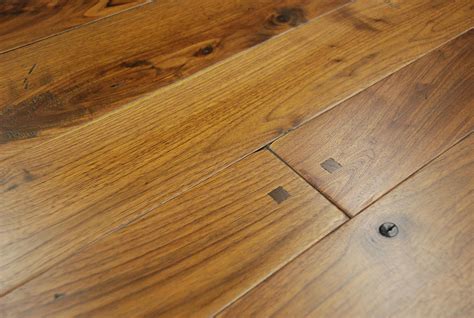 Wide Plank Walnut Flooring with Flush Pegs, Soft Edges, Smoke Accents ...