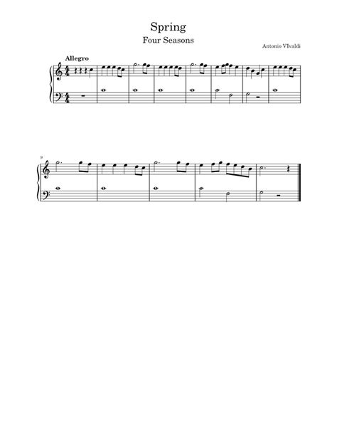 Image result for Vivaldi Spring Piano Tutorial