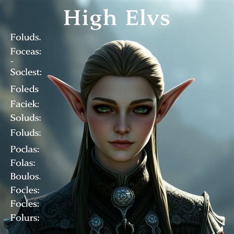 High Elf Name Inspirations