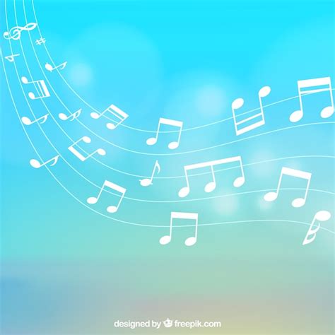 Blurred background of musical notes | Free Vector