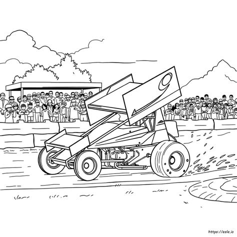 Dirt Sprint Car Coloring Pages