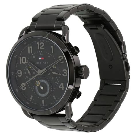 Buy Online Tommy Hilfiger Quartz Multifunction Black Dial Stainless ...