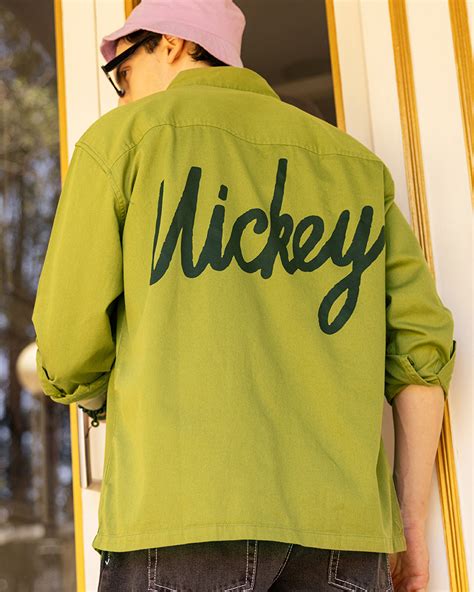 Buy Men's Olive Green Mickey Graphic Printed Oversized Shirt Online at ...