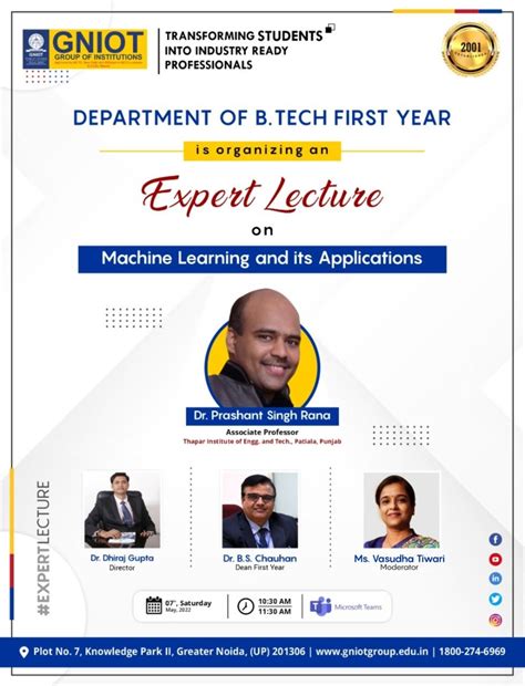 Machine Learning and Its Applications | GNIOT Campus, Greater Noida