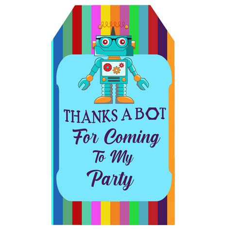 Buy Robot Party Decoration Thank You Gift Tags | Party Supplies ...