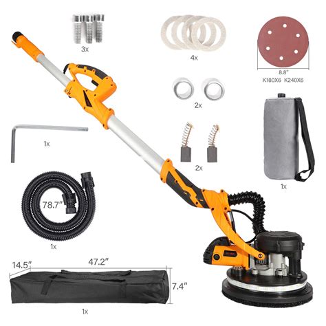 ZELCAN 850W Drywall Sander, Swivel Head LED Dry Wall Sander with Built ...