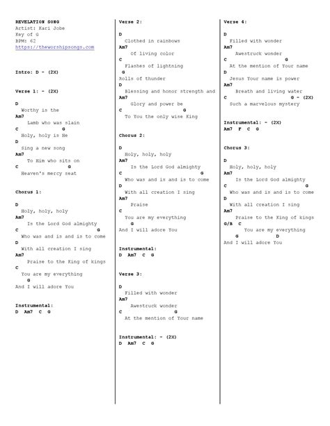 Revelation Song | Chord | Kari Jobe