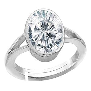 Buy Rama & Mool Chand Trading Natural Zircon Stone Silver Adjustable ...