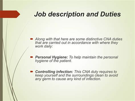 Certified Nursing Assistant (CNA) job discription & duties | PPTX