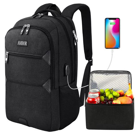 Lunch Backpack, 15.6inch Laptop Backpacks with Insulated Cooler Lunch ...