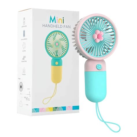 Korean Style Portable Mini Fan – Rechargeable USB Handheld Fan with 3 ...