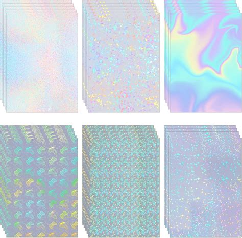 Yexiya 30 Pcs 6 Styles Holographic Laminate Sheets India | Ubuy