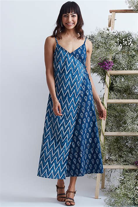 Shore hand block printed dress – Okhaistore