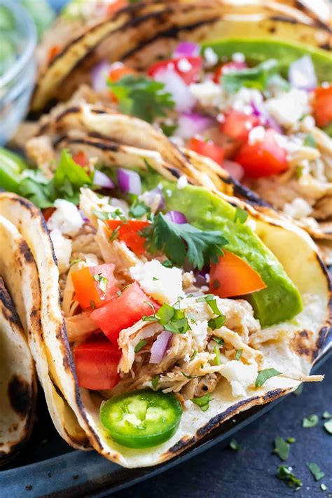 Shredded Chicken Tacos Recipe - Cup of Yum