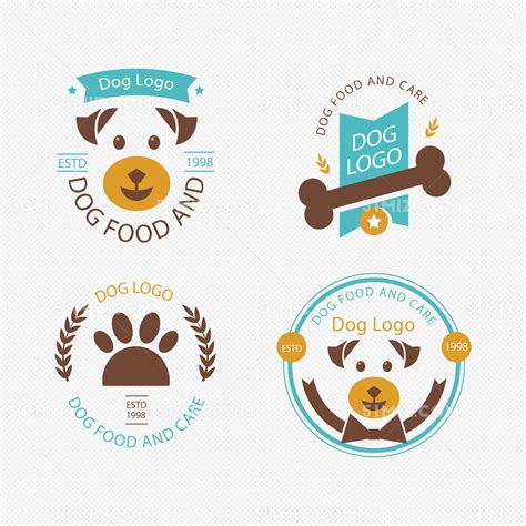 4款创意宠物狗商务标志矢量图图片素材免费下载 - 觅知网