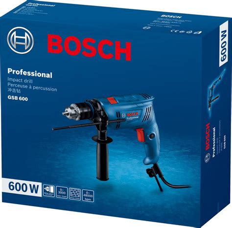 Bosch GSB 600 Impact Drill Machine for Brick Wall, Metal and Wood Dril ...