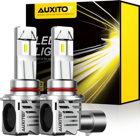 AUXITO 9005 LED Headlight Bulbs 12000LM Per Set 6500K Xenon White Mini ...