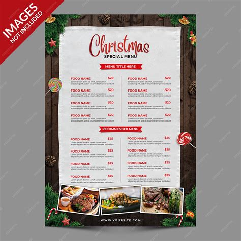 Dark christmas menu | Premium PSD
