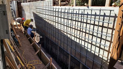 Rebar In Concrete Wall