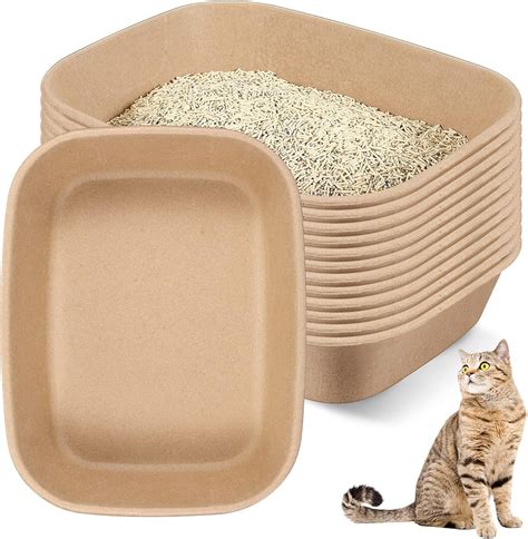 Amazon.com : 12 Pcs Disposable Cat Litter Box Kitty Disposable Litter ...