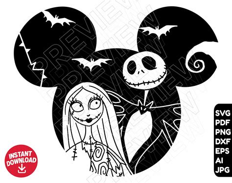 The Nightmare Before Christmas SVG Jack Sally Halloween png - Etsy México