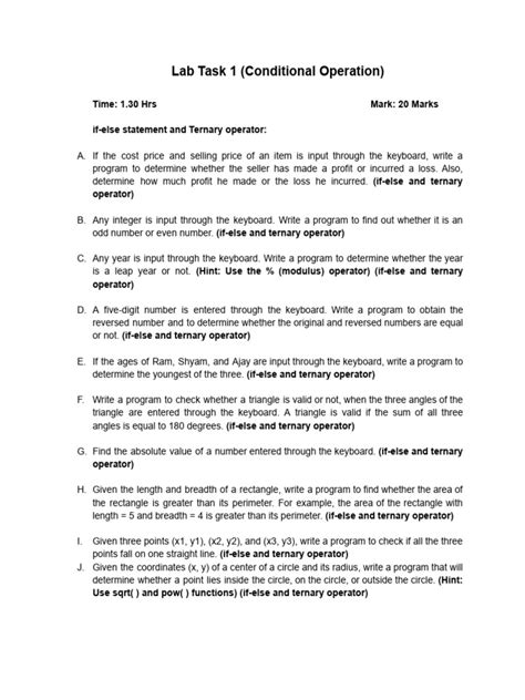 Image result for Computer Programming Lab 1 Assignment