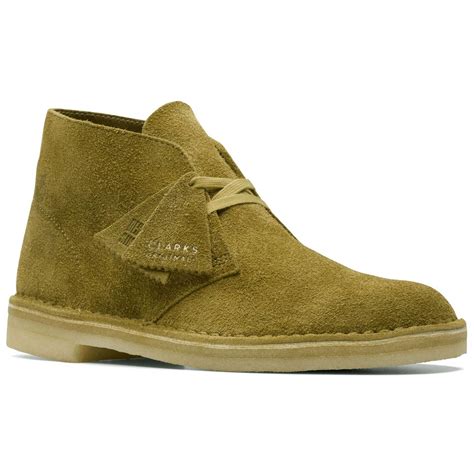 CLARKS Originals Men's Mod Suede Desert Boots in Mid Green