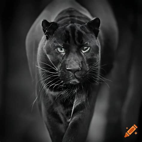 Spotted black and white black panther on Craiyon