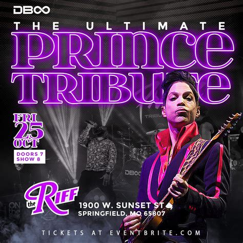 THE ULTIMATE PRINCE TRIBUTE *LIVE*, The Riff, Springfield, 25 October ...