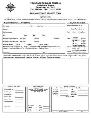 OPRA Request - Toms River Regional Schools - Fill and Sign Printable ...