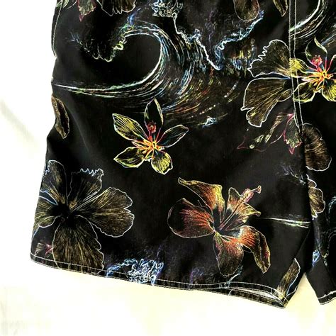 Vtg Newport Blue Swim Trunks Mens Size L Hawaiian Flower Bathing Suit ...