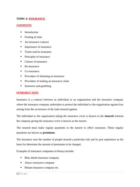 Image result for Business Topic Form2 Insurance