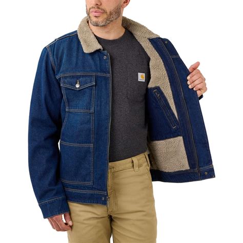 Relaxed Denim Sherpa Lined Jacket 105478 | Köp Carhartt