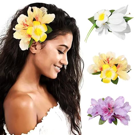 AWAYTR 3 Pcs Flower Hair Clips - Flower Hair Pins Large Hair Flowers ...