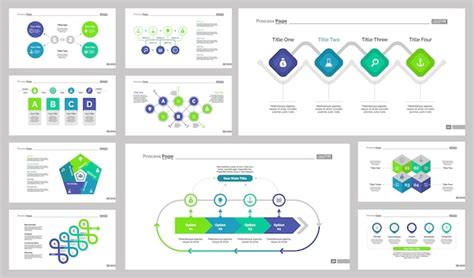 Ten teamwork slide templates set | Free Vector