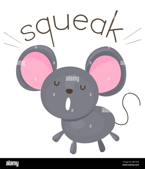Illustration of a Mouse Making a Squeaking Sound Stock Photo - Alamy