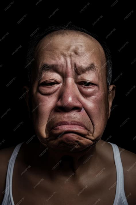 Premium Photo | Asian man feel angry and cry face expression on black ...