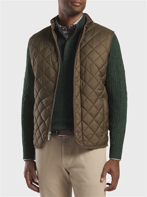 Peter Millar Crown Men's Essex Quilted Travel Vest - Saint Bernard